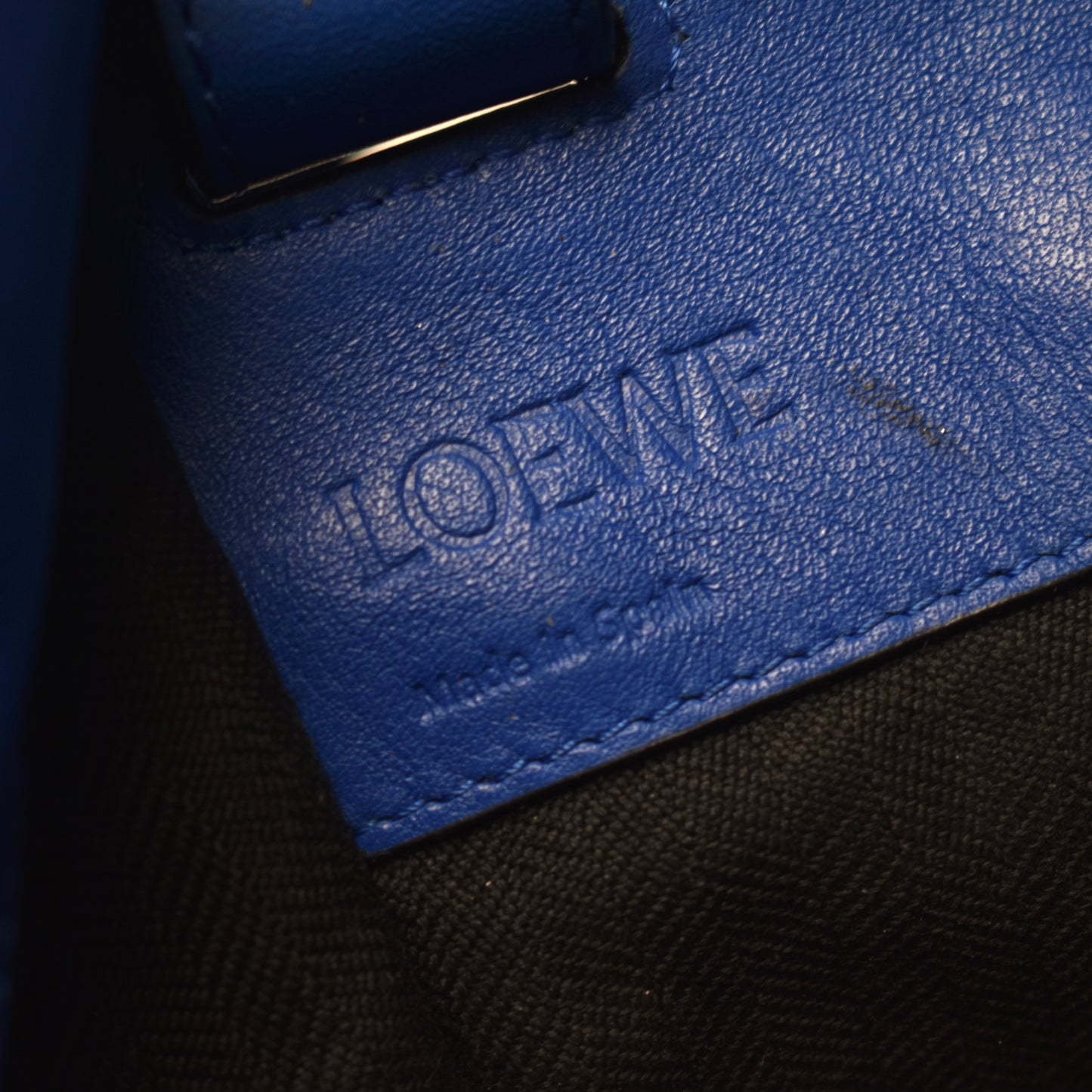 Loewe Blue Leather Large Hammock Bag
