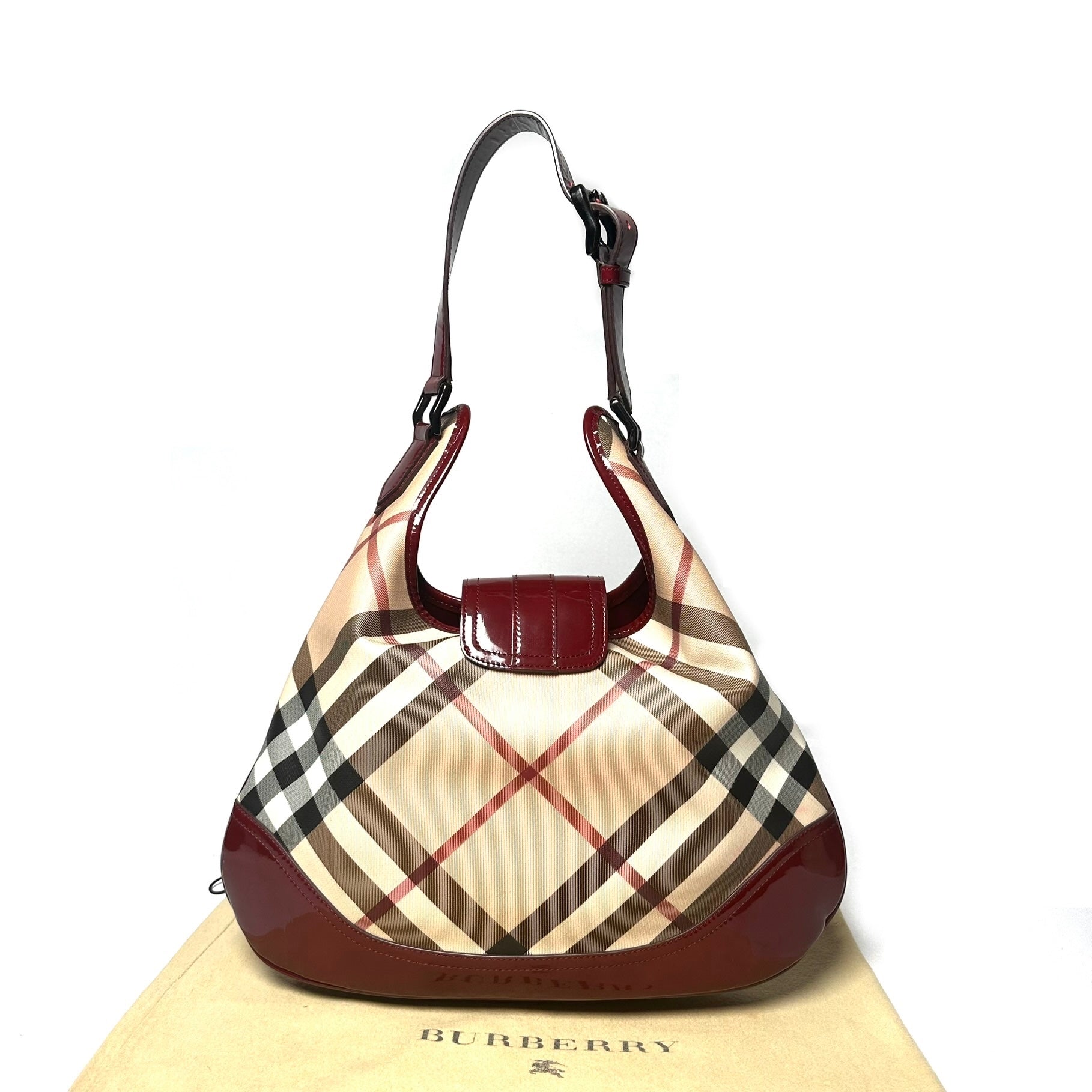 Burberry Metallic/Beige Nova Check PVC and Leather Brooke Hobo Burberry