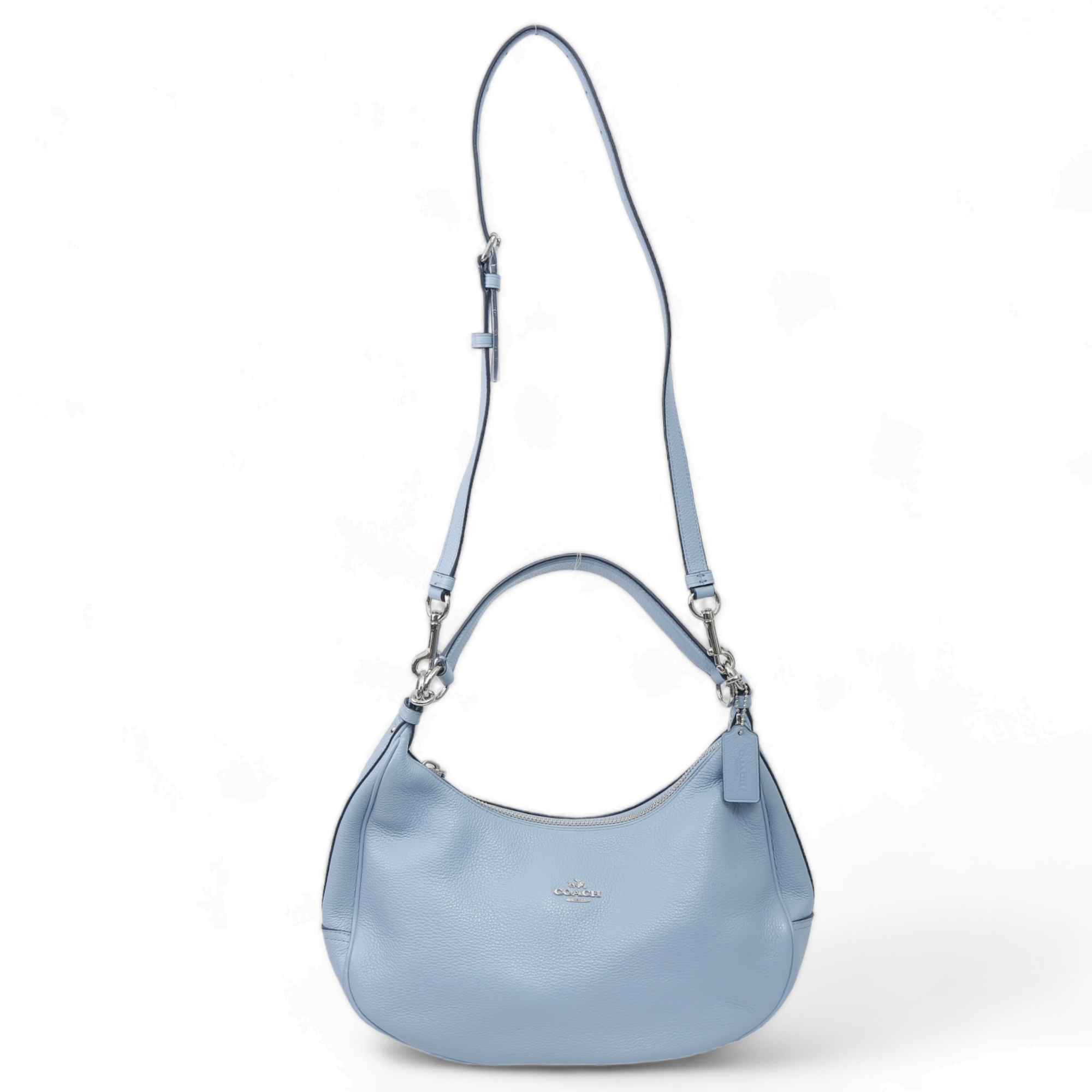 HOBO Bags Sable Clutch Handbag in Cornflower Blue Polished Leather