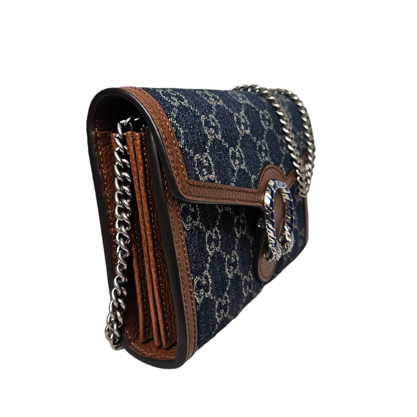 Gucci GG Denim Dionysus Wallet On Chain