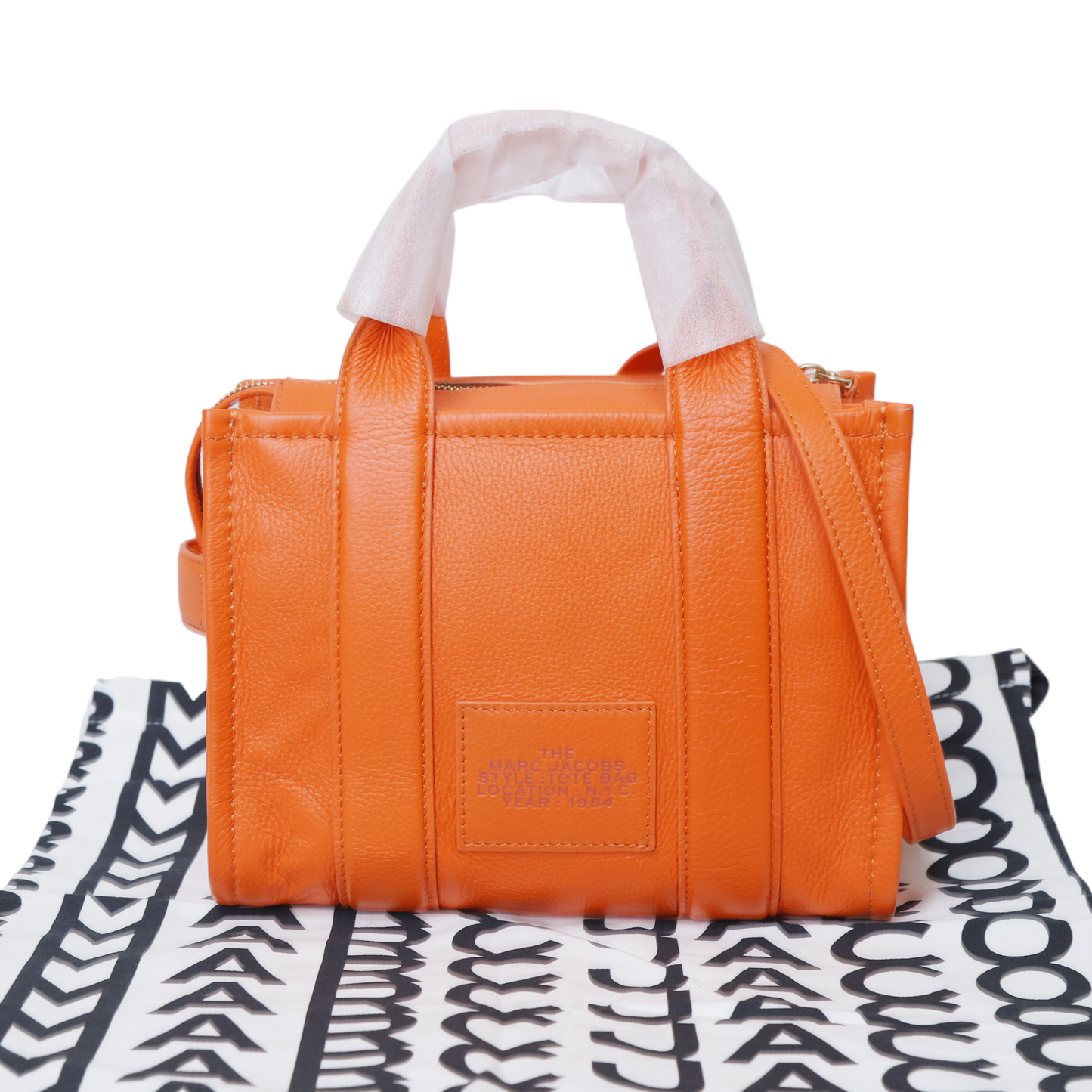 Marc Jacobs Orange Leather The Tote Bag