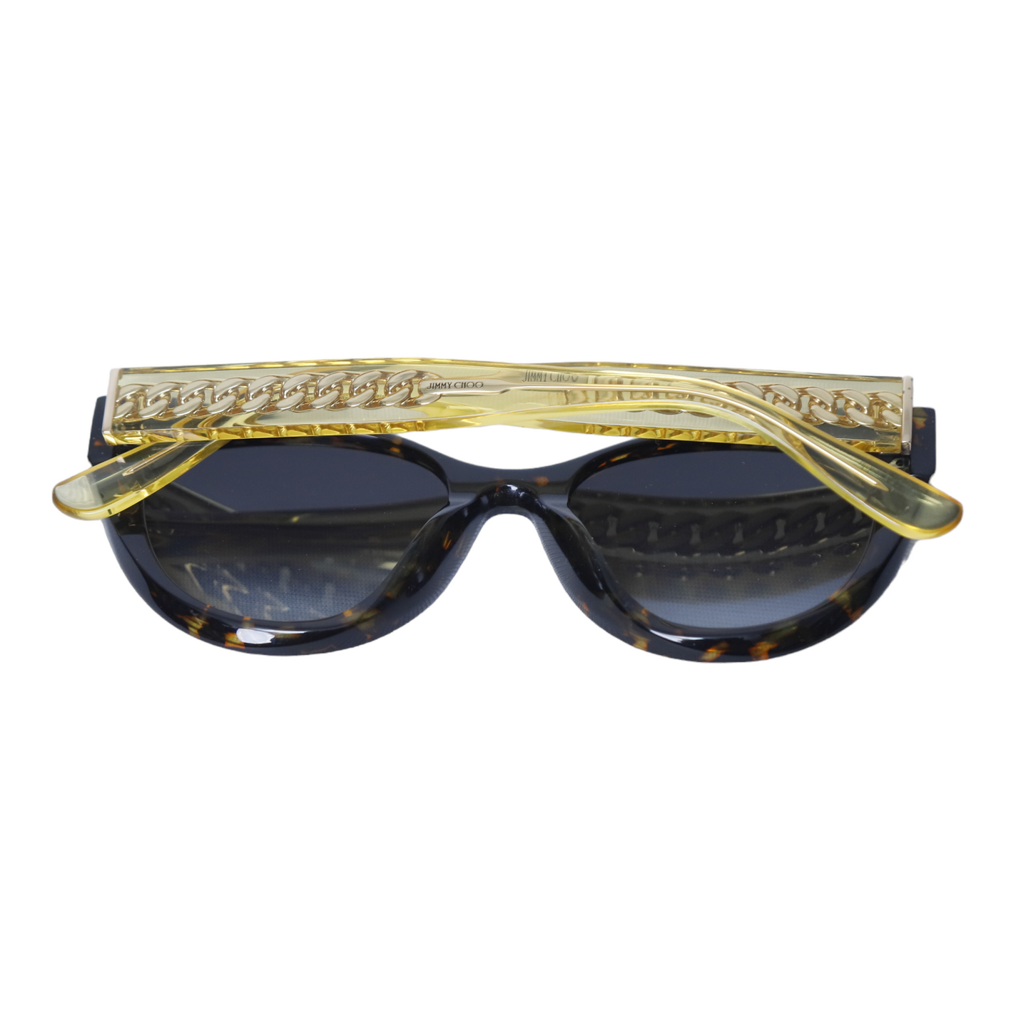 Jimmy Choo Brown Havana With Gold Chain Sunglasses