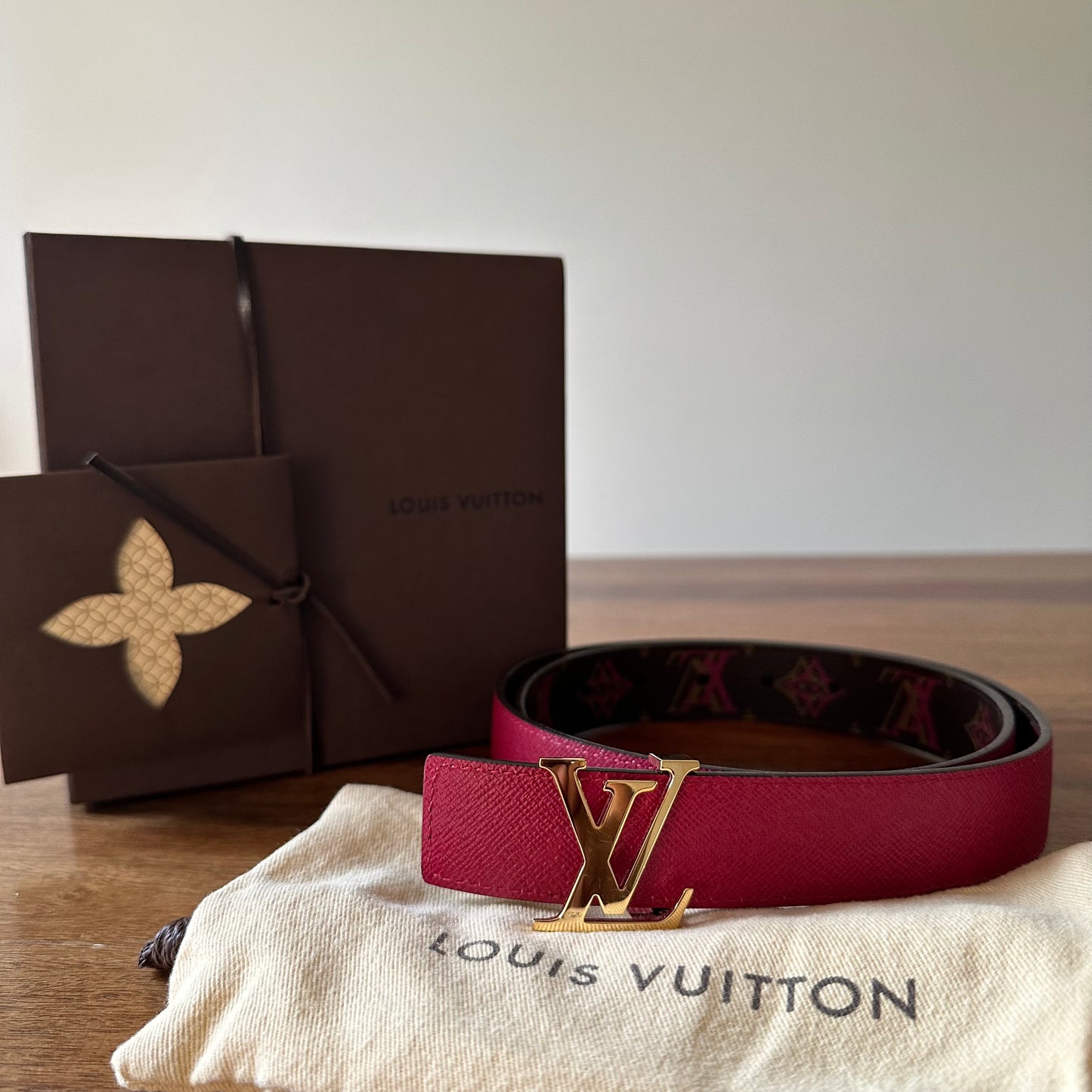 Louis Vuitton Limited Edition Reversible Initials Belt - Size 32